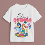The Birthday Edit - Bluey Birthday Squad Collection Personalised Family Celebration T-Shirts by Keino Kids
