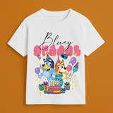 The Birthday Edit - Bluey Birthday Squad Collection Personalised Family Celebration T-Shirts by Keino Kids