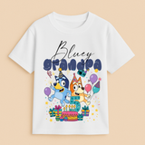 The Birthday Edit - Bluey Birthday Squad Collection Personalised Family Celebration T-Shirts by Keino Kids