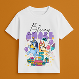 The Birthday Edit - Bluey Birthday Squad Collection Personalised Family Celebration T-Shirts by Keino Kids