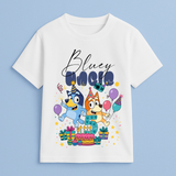The Birthday Edit - Bluey Birthday Squad Collection Personalised Family Celebration T-Shirts by Keino Kids