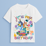 The Birthday Edit - Bluey Edition Personalised Birthday Celebration Tee by Keino Kids